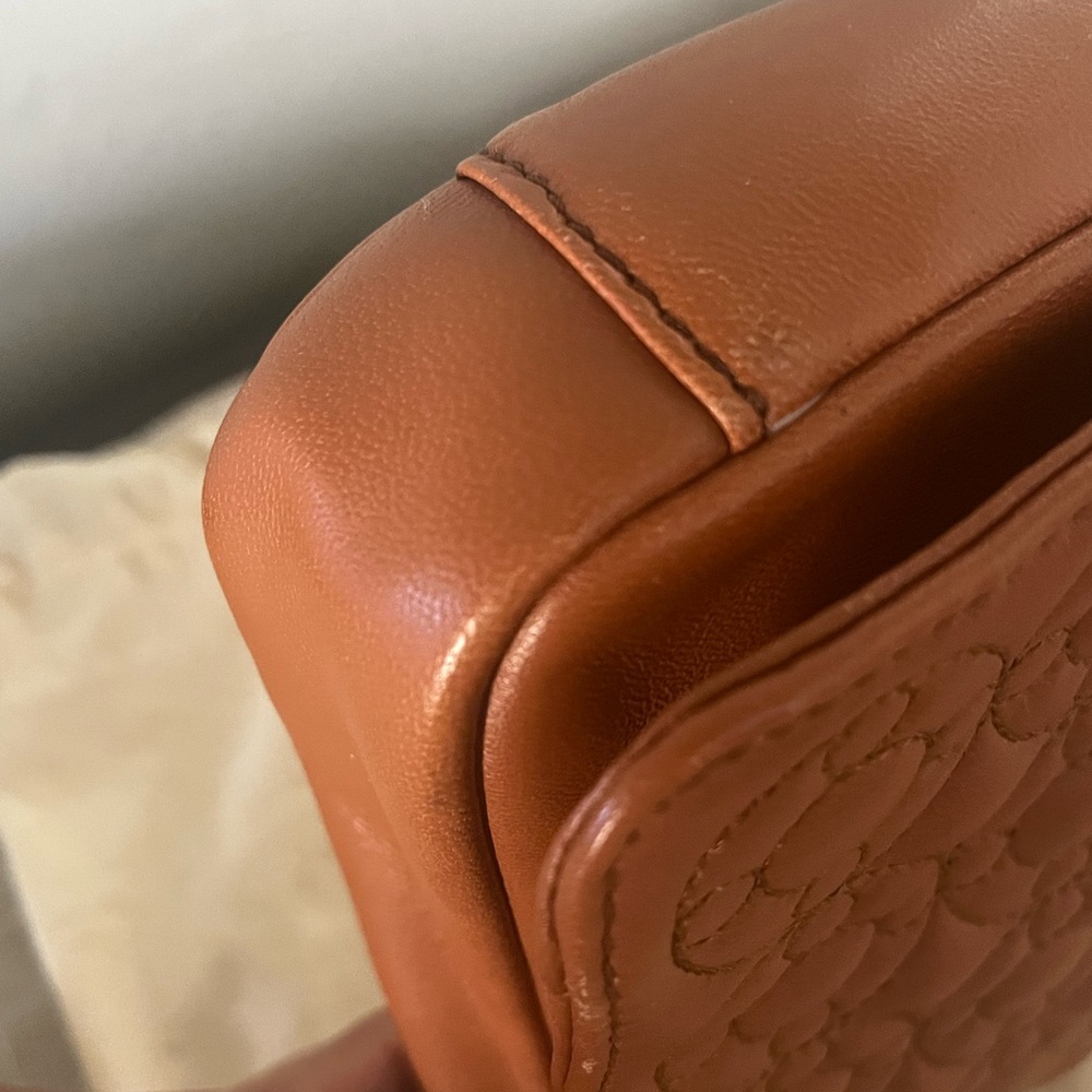 Chic Brown Quilted Clutch with Gold Accents - Picture 8 of 13